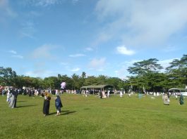 Jamaah Muhammadiyah Banjar Laksanakan Sholat Ied di Alun-Alun Ratu Zalecha
