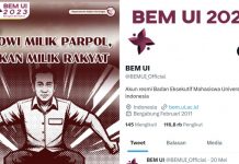 Usai Kritik Jokowi Milik Parpol, Akun Twitter BEM UI Diduga Diretas, Padahal Sempat Trending