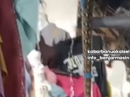 Pengunjung Pasar Ujung Murung Banjarmasin Geger Ular Menjuntai dari Plafon Toko