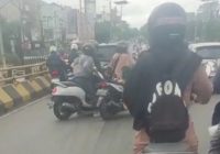 Jembatan Fly Over Jalan A Yani km 4,5 Banjarmasin Macet, Ada Tumpahan Oli