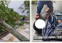 BREAKING NEWS - Hujan dan Angin, Seorang Pengendara di Banjarmasin Tewas Tertimpa Atap