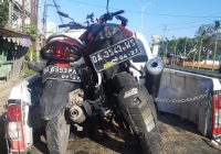 Ditabrak CBR, Yamaha Mio Patah Menjadi Dua di Jalan A Yani km 23 Landasan Ulin