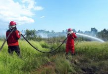 Kebakaran Lahan Dekati Area Bandara Syamsudin Noor Banjarbaru