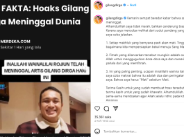 Diberitakan Meninggal Dunia, Gilang Dirga : Masih Sehat Waafiat