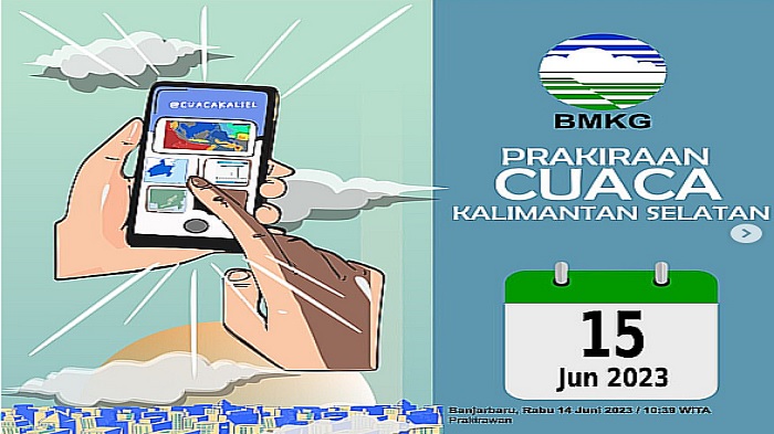 Prakiraan Cuaca BMKG Kamis 15 Juni 2023: Palangkaraya Hujan Ringan, Banjarmasin Hujan Petir Siang Hari