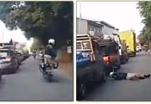 VIDEO Detik-detik Relawan Pengawal Ambulans Terjungkal saat Berdiri di Atas Motor