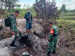 TNI di Aluh Aluh Patroli Kawasan Rawan Karhutla, Ditemukan Hotspot di Desa Tambak Padi