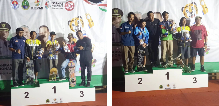 07072023_Inorga skateboard Kalsel meraih medali dalam Fornas VII 2023 di Jawa Barat. (wartabanjar.com - Ist. MC Kalsel)
