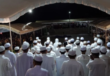 Peserta Kemah Bela Negara Khidmat Ikuti Sholawatan dan Tausyiah di Alam Roh Desa Kiram
