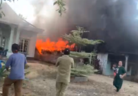 Api Berkobar di Desa Muara Jaya Awayan Kabupaten Balangan