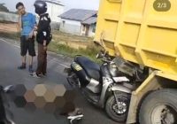 Scoopy Tabrak Truk di Margasari Tapin, Korban Luka Parah