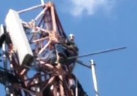 Pekerja Hampir Pingsan di Menara Jalan Kolonel Sugiono Banjarmasin Sudah Dievakuasi