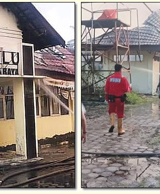 DETIK-Detik Api Melumat Kantor Bawaslu Palangkaraya, Ada Isu Sabotase, Terdengar Ladakan hingga Satpam Buka Suara