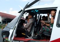 Kapolda, Danrem, Danlanud dan Ketua DPRD Kalsel Pantau Karhutla Gunakan Heli