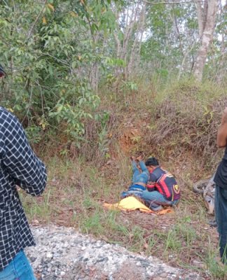 Pria Tak Beryawa Tergeletak di Tol Mali Mali Karang Intan, Diduga Kejadiannya Tadi Malam