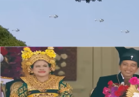 Keren! Helikopter TNI 'Goyang Maumere' Meriahkan HUT Kemerdekaan RI, Ibu Iriana Ikut Joget