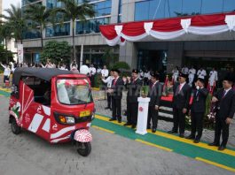 Konvoi 17 Bajaj Gas 'Kemerdekaan' Dicat Merah Keliling Jakarta Pusat
