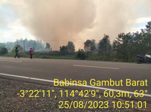 Dua Titik Kebakaran Lahan Terjadi di Jalan Gubernur Syarkawi Arah Sungai Tabuk