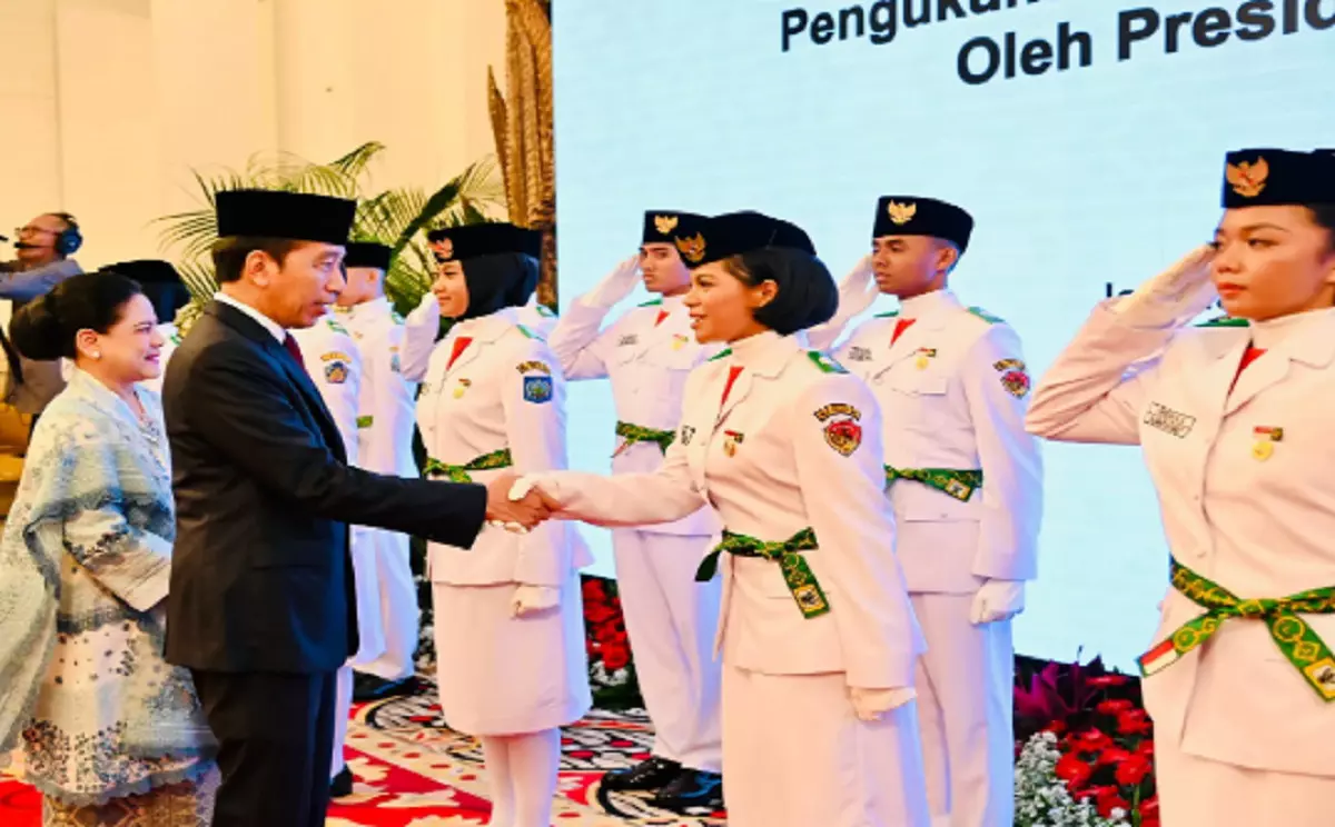 9 Anggota Paskibraka yang Dikukuhkan dari Keluarga Kurang Mampu, Kalsel Kirim Ela Noval & Faddilah