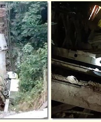 Jembatan Kumap Tabalong Ambruk, Truk dan 8 Penumpang Terjun Bebas, Satu Orang Tewas