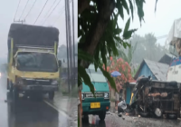 Kecelakaan Maut R4 vs Truk di HST, Saat Kejadian Jalan Licin Akibat Hujan