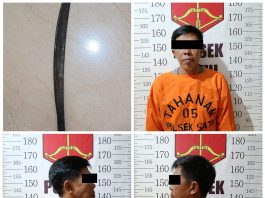 Didampingi Keluarga dan Dewan Adat Dayak, Isah Menyerahkan Diri ke Polsek Satui