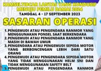 Operasi Zebra 2023 Dimulai Esok 4 September, Cek 7 Pelanggaran Sasaran