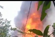 Kebakaran di Kandangan Hulu Kabupaten HSS