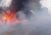 Warung Jablay di Jalan Gubernur Syarkawi Sungai Tabuk Terbakar