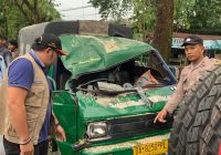 4 Orang Terluka Akibat Pohon Tumbang Timpa Angkot di Jalan A Yani km 38