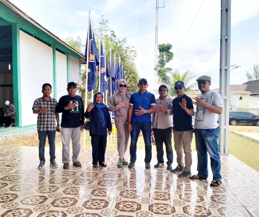 H Rahmat Trianto didampingi H Hery Kurbiansyah, H Gt M Erwin Arifin dan Hj Ernawati saat meninjau RTH Satui kemarin. (Wartabanjar.com/istimewa)