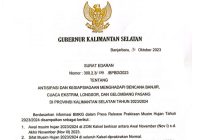 Antisipasi Cuaca Ekstrem, Gubernur Kalsel Keluarkan Surat Edaran