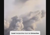 Viral Ledakan Bom di Universitas Al Azhar di Gaza Palestina