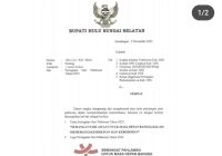 Edaran Pemkab HSS Warga Kibarkan Bendera Merah Putih pada Hari Pahlawan 10 November