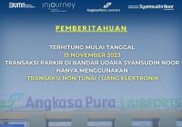 Terapkan Transaksi Parkir Non Tunai 15 November, Pengelola Bandara Syamsudin Noor Koordinasi Bank Indonesia