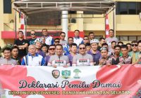 Polda Kalsel Gelar Deklarasi Pemilu Damai Bersama Komunitas Goweser Banua