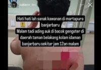 Pria Kena Bacok Orang Tak Dikenal di Guntung Paikat Banjarbaru Diduga Gangster?