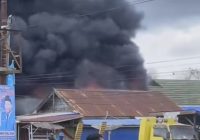 Kebakaran di Seberang SPBU Desa Sinar Bulan Tanbu