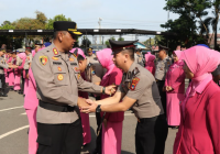 Kapolres Tala Pimpin Upacara Kenaikan Pangkat 51 Personel