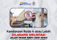 Jalan Pasar Baru Banjarmasin Dilarang Bagi Roda Empat