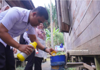 Puskesmas Lampihong Kabupaten Balangan Pantau Jentik Nyamuk DBD di Desa Papuyuan