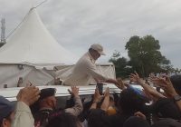 Ribuan Orang Sambut Prabowo di GOR Rudy Resnawan Banjarbaru