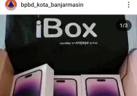 Diduga Dihack Akun BPBD Banjarmasin Bagi-Bagi iPhone