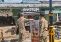 Banner di Atas Trotoar Ditertibkan, Masyarakat Tala Diminta Lapor Jika Pedagang Bandel