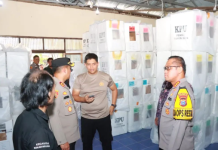 Kapolresta Banjarmasin Cek Gudang Penyimpanan Surat Suara Hasil Pencoblosan di Banjarmasin Utara