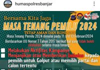Polres Banjar Ingatkan 4 Pelanggaran di Masa Tenang Pemilu