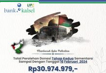 Donasi Tahap II UPZ Bank Kalsel untuk Palestina, Rp 30 Juta Lebih