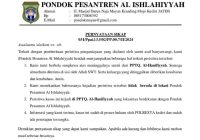 Pernyataan Sikap Ponpes Al Ishlahiyyah Terkait Kematian Santri