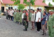 Linmas Sungai Tabuk Siap Amankan Pemilu