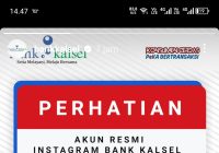 Waspada Ada 2 Akun Palsu Mengatasnamakan Bank Kalsel